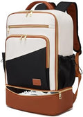seyfocnia Gym Backpack for Men, Lightweight Sports Back pack With Shoe Compartment, Waterproof Gym Bag Workout Trainning Rucksack Casual Travel Daypack- White Brown by Seyfocnia
