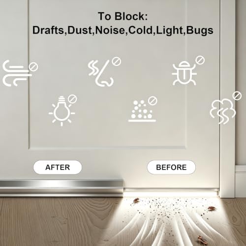 2-Pack 39" Aluminum Door Sweep for Bottom of Door, Metal Draft Stopper - Image 3