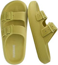CUSHIONAIRE Fame Pillow Recovery Sandals for Women, Adjustable Double Buckle Waterproof EVA Cloud Slides for Women by Cushionaire