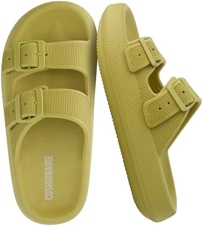 CUSHIONAIRE Fame Pillow Recovery Sandals for Women, Adjustable Double Buckle Waterproof EVA Cloud Slides for Women by Cushionaire