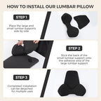 BEBAS Ergonomic Memory Foam Extended Lumbar Support Pillow for Car, Black - Image 3