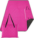 Outdoor Picnic Blanket Water Resistant Party Waterproof Blanket 80"X60" for Outdoorsy People Picnic Items, Neon Pink by famyily