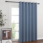 NICETOWN Patio Door Curtain for Sliding Glass Door, Thermal Insulated Blackout Curtain Drape for Living Room/Kitchen/Bedroom (Stone Blue, 1 Panel, 80 x 84 inch) by NICETOWN