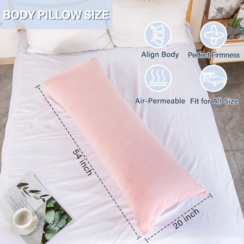 1 MIDDLE ONE Body Pillow, Memory Foam Body Pillows for Adults Sleeping, Long Pillow for Bed, Big Large Firm Full Body Pillow for Side Sleeper, 20x54 Inch, Light Pink - Image 3