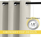 NICETOWN Room Divider Curtain for Bedroom, Grommet Patio Door Curtain Sound Dampening Thermal Insulated Wide Window Drape for Sliding Door (Natural, W80 x L84, 1 Panel) - Image 3