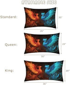 Phoenix Pillow Cases Queen Size Set of 2 - Ice and Fire Pillowcases with Envelope Closure, Fantasy Animal Decorative Pillow Covers for Bed Couch, Soft Breathable Microfiber - Image 6