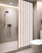 Window Privacy Film Frosted, Orange Stripes Static Cling Door Window Covering, Modern Minimalist Vertical Lines UV Blocking Windows Film for Office, Hotel, Bedroom, 29.5 x 78.7 Inches - Image 3