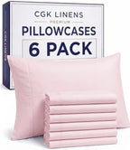 King Pillow Cases - 6 Pack Pillowcase Covers - 20" x 40" (Lavender Pink) by CGKUnlimited