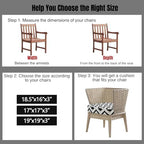 idee-home Outdoor Chair Cushions Set of 2, 19" x 19" D-Shaped - Image 4
