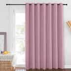 NICETOWN Room Darkening 84 inch Curtain for Patio Door, Grommet Thermal Insulated Room Divider Wide Winodw Treatment Sound Reducing for Bedroom, Black, 1 Panel, 100" W x 84" L, Rouge Pink - Image 2