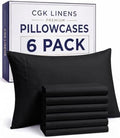 Queen Pillow Cases - 6 Pack Soft Pillowcase Covers - 20" x 30" (Black) by CGKUnlimited