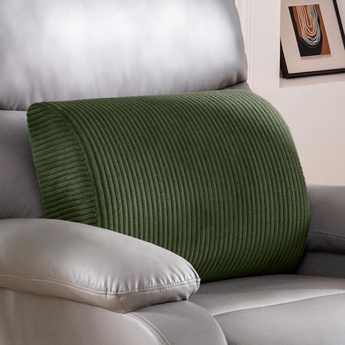 Lumbar Support Pillow for Recliner Chair/Accent Chair/Couch, Large Memory Foam Back Support Cushion for Elderly, Recliner Cushions for Back Rest, Pain Relief, Reading, Washable Cover, Dark Green by HIGOGOGO