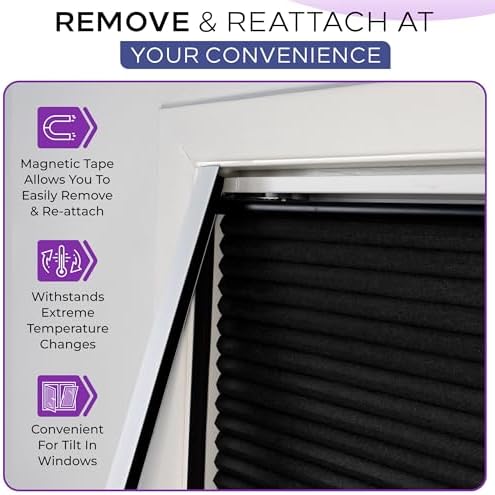 Window Light Blocker - White 72" Set of 2 (Removable) - Blackout Side Tracks for Window Cellular & Roller Shades - Light Blocking Strips for Bedrooms, Nurseries and Media Rooms - Image 4