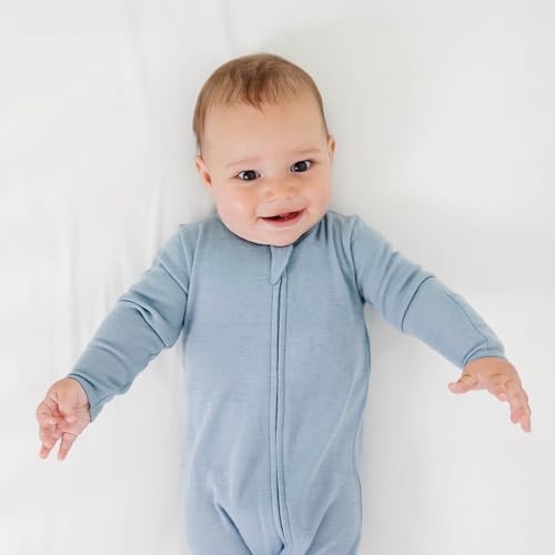 Woolino Toddler Footie Sleeper, Merino Wool Baby Pajamas, One-Piece Sleeper Jumpsuit, Front Zip Footie Romper for Unisex - Image 4