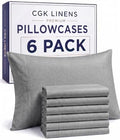 Standard Pillow Cases - 6 Pack Pillowcases, 20" x 26" - Heathered Grey by CGKUnlimited