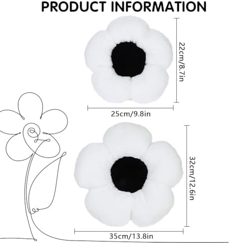 4 Pack Plush Flower Car Headrest Pillow and Lumbar Support Pillow Soft Comfortable Car Headrest Pillow Cute Car Accessories for Car Driving Cute Neck Pillows for Driving Car Decor - Image 2