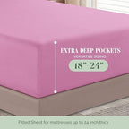 Elegant Comfort 1500 Premium Quality 6-Piece Bed Sheet Set - 18-24 Inch Extra Deep Pocket, Smart Storage Pockets, Wrinkle Free Ultra Soft 6PC Extra Deep Pocket Sheets, King, Light Pink - Image 5