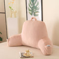 Soft Reading Pillow for Bed with Arms,Middle,Light Pink,Faux Fur by PAJEO