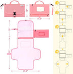 Kopi Baby Portable Diaper Changing Pad with Wipes Pocket, Classic Pink - Image 5