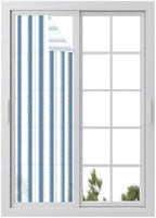 Window Privacy Film Frosted, Blue Striped Reusable Static Cling Window Tints, Farmhouse Vertical Stripes Geometric Heat Control Windows Films for Offices, Balcony, 29.5 x 118 Inches by Unknown
