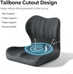 Celinva Orthopedic Cushion Seat Cushion,L-Shaped Lumbar Support,Breathable,Design for Office Chair,Car,Wheelchair Ergonomic Non Slip MemoryFoam Seat Skin with Back Support (Black pro) - Image 4