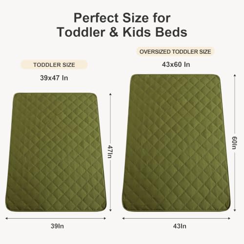BEDSUM Cooling Toddler Comforter, Rayon Made from Bamboo, Olive Green - Image 4