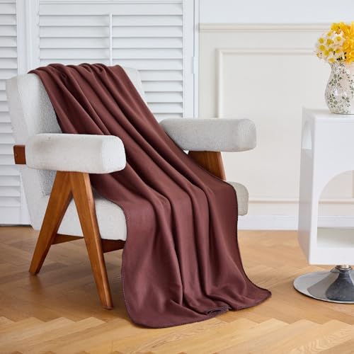 Fleece Throw Blankets Bulk Fleece Blankets Solid Wholesale Lightweight Warm Soft for Pet Bed Sofa Couch Office Wedding Gifts Travel Seasons 50x60 Inches Pack of 6 Chocolate Brown - Image 2