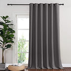 NICETOWN Blackout 118 inch Long Curtain for Living Room, Grommet Room Divider Sound Reducing Window Treatment for Sliding Glass Door/Bedroom, Gray, W80 x L118, 1 Panel by NICETOWN