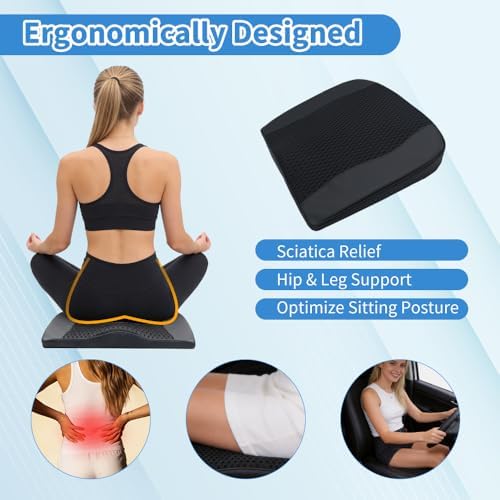 Wedge Seat Cushion Memory Foam Car Cushion for Long Driving - Image 4
