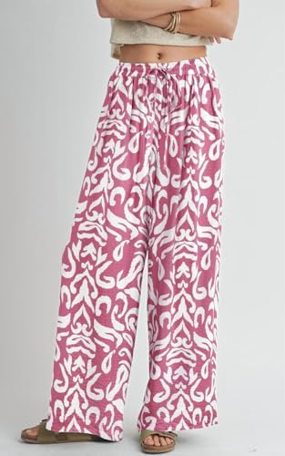 PRETTYGARDEN Womens Pants Elastic Waist Striped Lightweight Palazzo Pant - Image 2