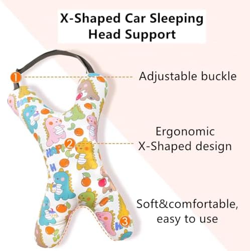 Car Travel Pillow for Kids Adults X-Shaped Car Sleeping Head Support Soft Neck Pillow Head and Body Support Travel Pillow Cushion for Car Seat Pillow Car Aircraft Travel Pillow Headrest for Road Trips - Image 4