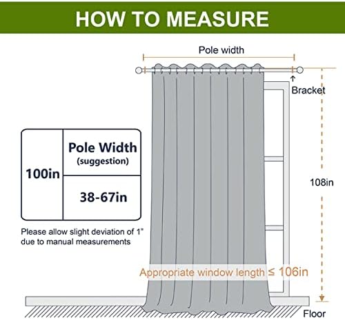 NICETOWN Extra Wide and Long Curtain - Thermal Insulated Drape Voice Canceling for Room Divider/Patio/Glass Door (White, 100 inches Width, 108 inches Length, Single Piece) - Image 3
