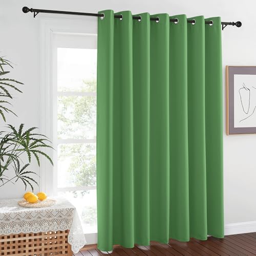 NICETOWN Room Divider 84 inch Curtain for Sliding Glass Door, Grommet Thermal Insulated Sound Reducing Window Treatment Draperies for Bedroom/Living Room, W100 x L84, 1 Panel, Froest Green by NICETOWN