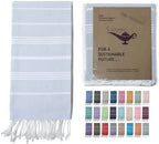 Turkish Beach Towel 100% Organic Cotton Extra Large Oversized (39 x 71 Inches) Quick Dry Sand Free Light Weight Prewashed for Bath Beach Gym Yoga Travel Towel Blanket (Light Blue) by MYSTICIMPORTS