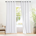 NICETOWN 100% Blackout Long Curtains 102 Inches Length, Privacy Room Darkening Divider Grommet Curtains for Living Room/Bedroom/Glassdoor/Patio, 1 Panel, Pure White, 66W x 102L by NICETOWN