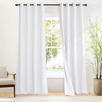 NICETOWN 100% Blackout Long Curtains 102 Inches Length, Privacy Room Darkening Divider Grommet Curtains for Living Room/Bedroom/Glassdoor/Patio, 1 Panel, Pure White, 66W x 102L by NICETOWN