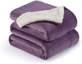 NANPIPER Flannel Blanket Reversible Sherpa Throw Blanket Super Soft Fuzzy Plush Microfiber (50"x60" Cassis Purple) by NANPIPER