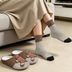 House Slipper and Socks Set for Women Warm Comfy Fuzzy Slipper with Crew Socks Plush Fuzzy Slippers for Indoor - Image 4
