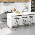 GYMAX Folding Stool, 28in Portable Collapsible Bar Stool with Handle & Steel Frame, 330lbs Sturdy Foldable Lightweight Metal Chair for Home Kitchen Bar, Assembly Free (Set of 4, 28inch) - Image 2