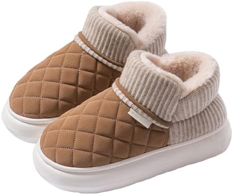 Women's Slip On Ankle Boot Slippers 2026, Closed Toe Winter Design: Diamond Quilted Upper - Ribbed Foldover Cuff | Plush Fleece Lining Thick Platform Outsole/Indoor Outdoor Lounge Travel Wear - Image 4