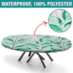 Oval Tablecloths, Plaid Pattern Printed on Elasticated Table Cover, for Outdoor Travel Picnics BBQs Beach Parties, Fits for 52" x 70" Oval Tables - Image 2