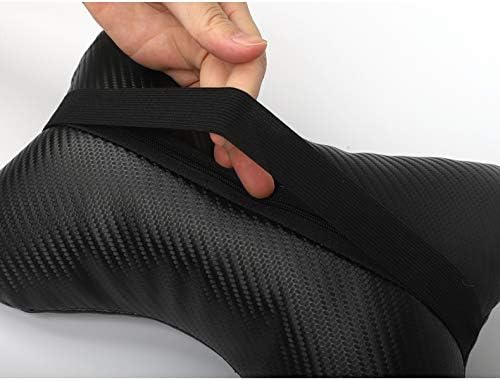 2Pcs Leather Carbon Fiber Leather Sport Car Seat Scat Pack Bee Neck Rest Pillow Foam Headrest Travel Cushion Travel Sleeping Cushion for Challenger Charger - Image 2