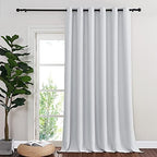 NICETOWN Patio Door Curtain Vertical Blinds, Grommet Top Room Divider Curtain Panel Thermal Insulated for Bedroom/Living Room (Greyish White, W80 by L108, 1 Panel) by NICETOWN