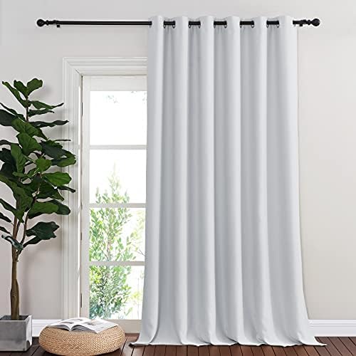 NICETOWN Patio Door Curtain Vertical Blinds, Grommet Top Room Divider Curtain Panel Thermal Insulated for Bedroom/Living Room (Greyish White, W80 by L108, 1 Panel) by NICETOWN