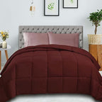 SUPERIOR All Season Down Alternative Comforter, Full/Queen, Burgundy - Image 2