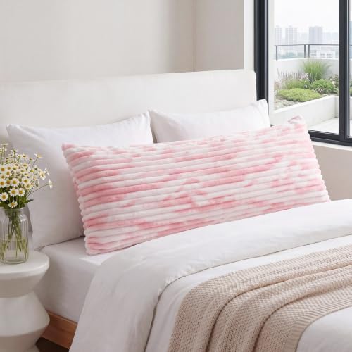 Bedorm 20 x 54 Body Pillow Cover Fluffy Faux Fur Body Pillow Case 1 Pcs, Zipper Closure - Image 2