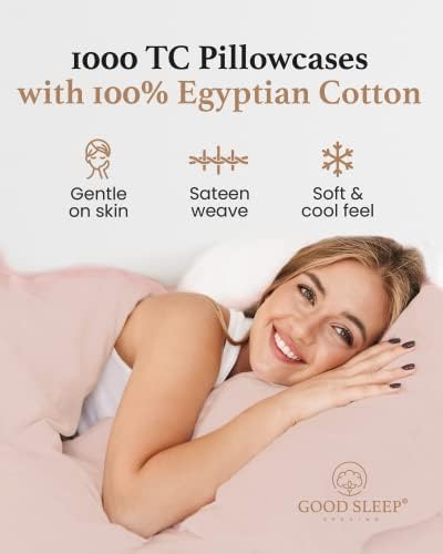 1000 TC Standard Pillowcases Set of 2 100% Egyptian Cotton Pillow Cases - Image 5
