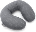 Buckwheat U-Shaped Neck Pillow Adjustable Buckwheat Hull Pillow with Pillowcase, Neck Support and Shoulder Relax Cervical Pillow (12x12 inch, Grey) by EDOMI