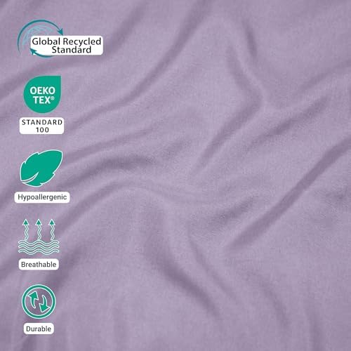 ZPECC Twin Flat Sheets Only Lavender 6 Pack, Color-Coded Hem Threads - Image 4