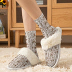 Fuzzy Slippers for Women Washable Cotton Slippers with Crew Socks - Image 2